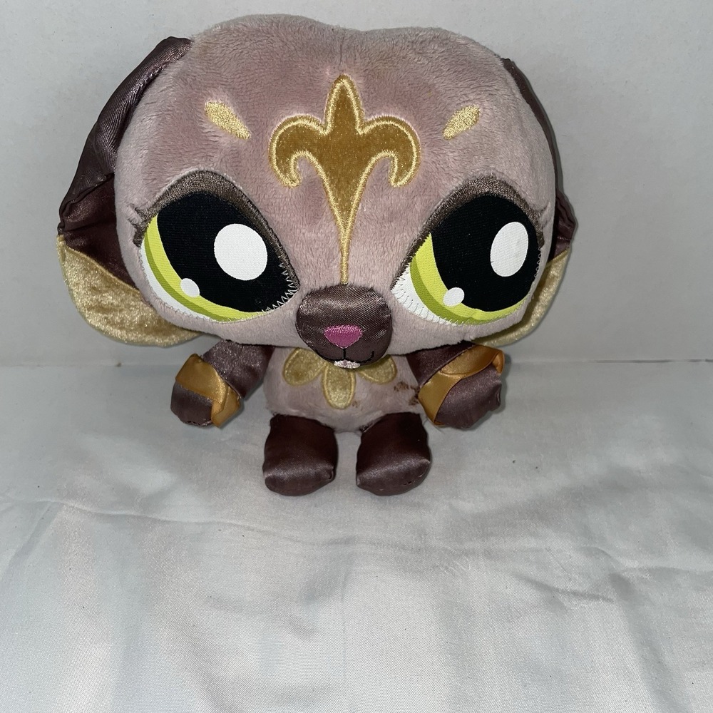 2008 Hasbro Plush Littlest Pet Shop LPS Sassiest Dog Stuffed Animal Toy Doll 8"